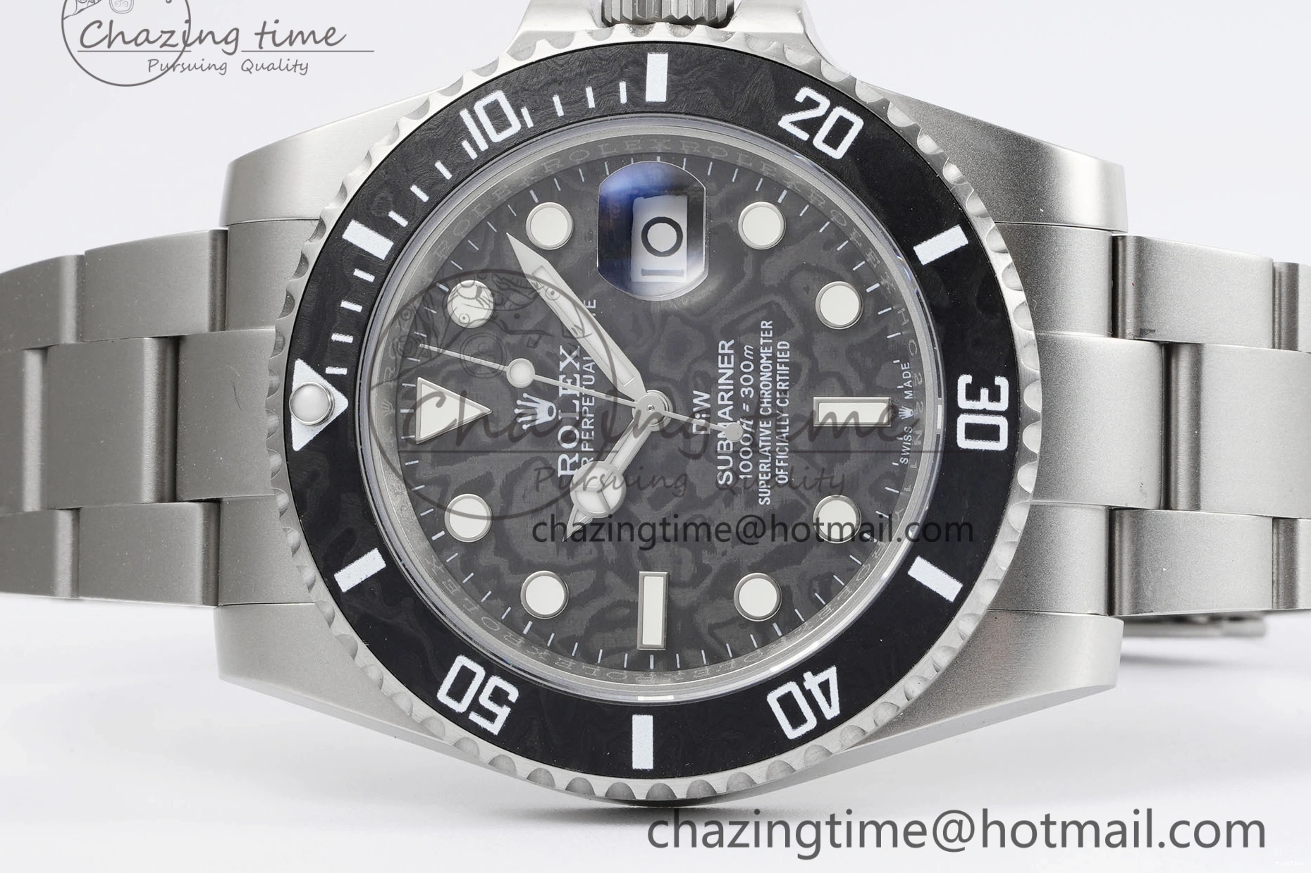 MiroTime 0219 Submariner Sandblasted DIWF Best Edition Carbon Bezel Carbon Dial Dial on SS Bracelet VR ModernLook 2064